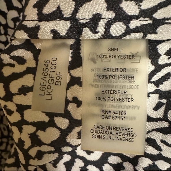 Karl Lagerfeld Sleeveless Black White Button Up Chain Tassel Tie Top Blouse S - Picture 10 of 11